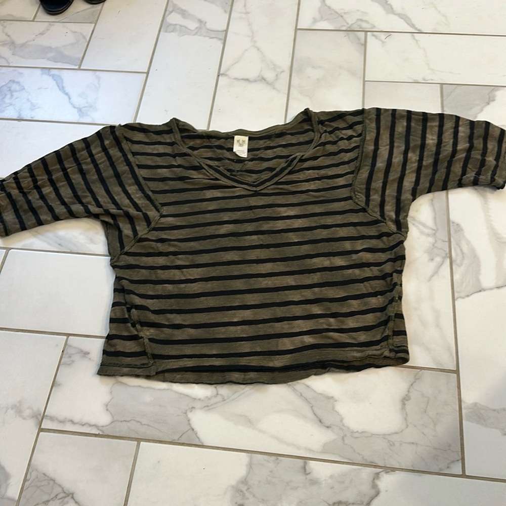 We the Free Cropped slightly distressed top